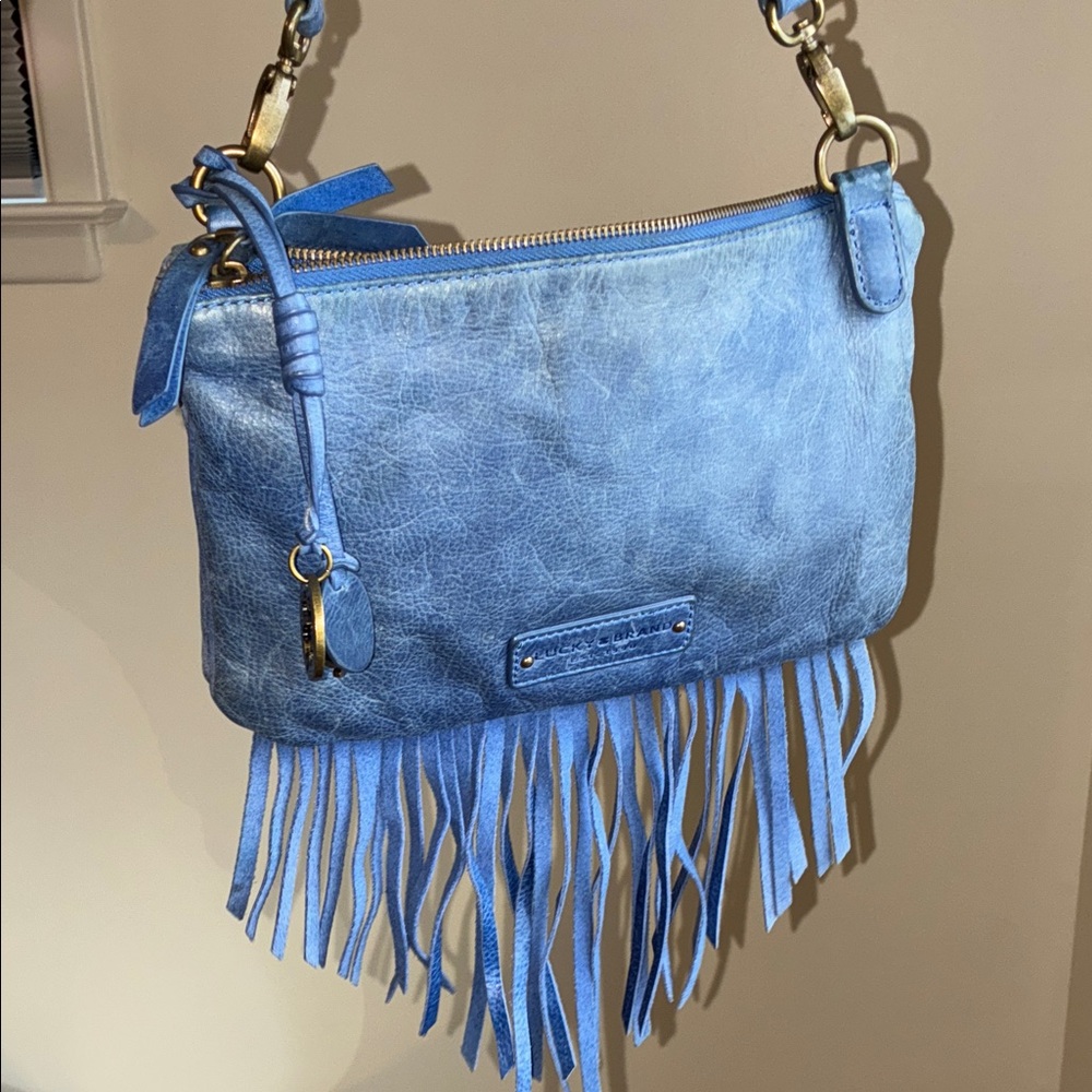 Lucky Brand Blue Fringe Shoulder/Crossbody Bag 💙